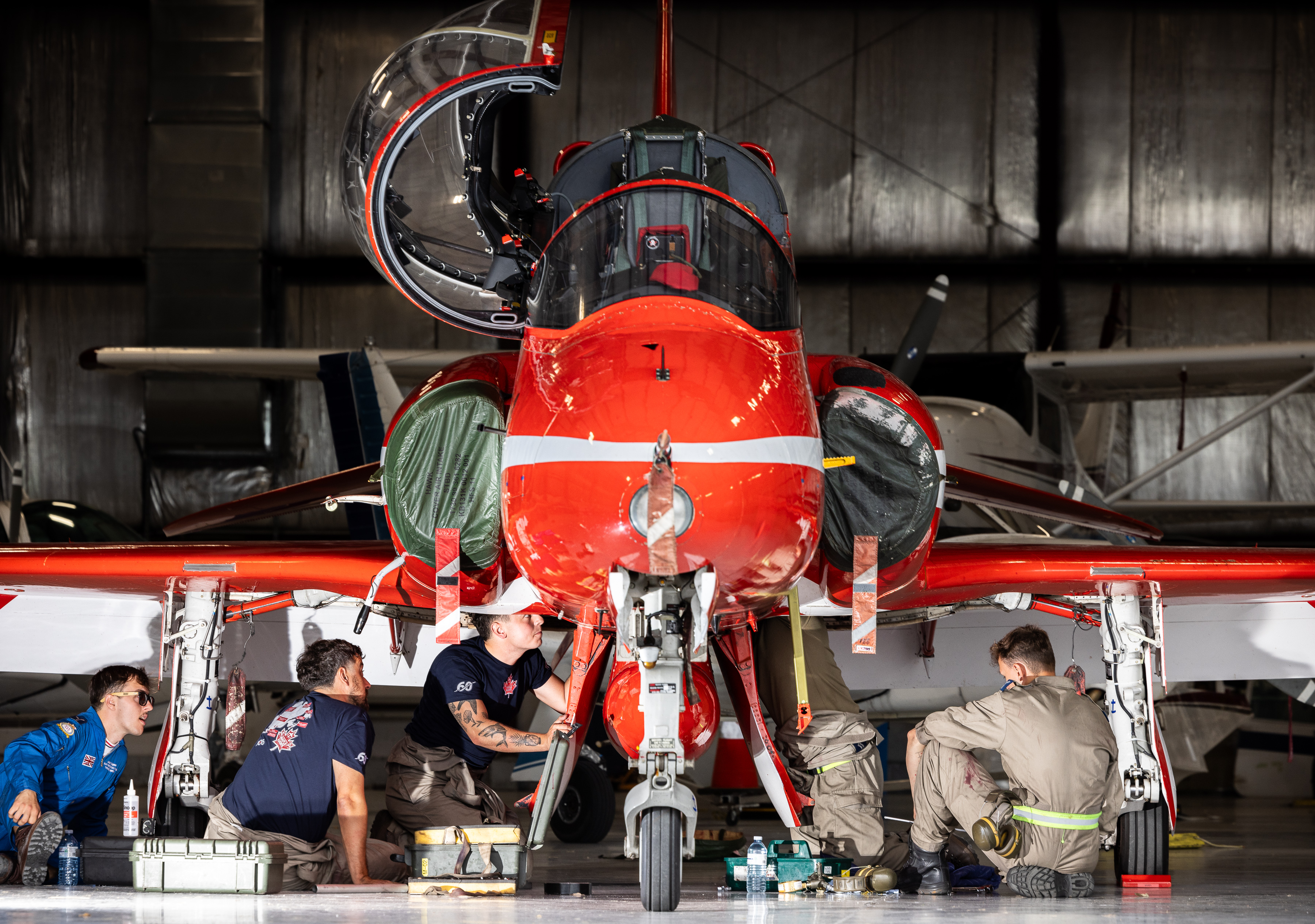 RAF Engineers under the aircraft.