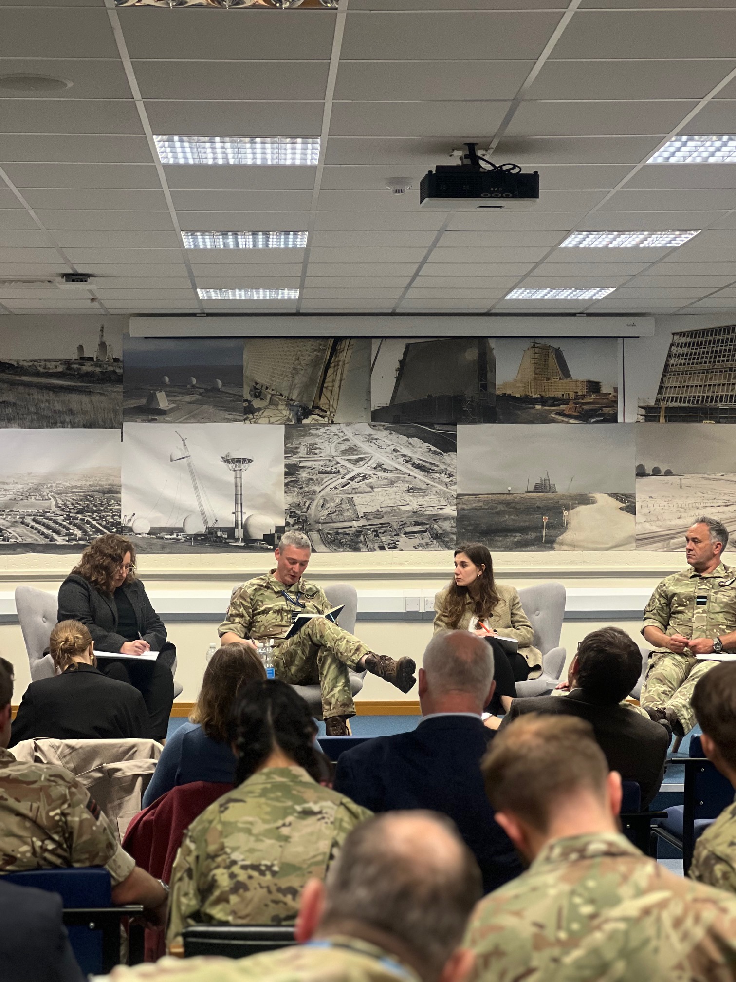 Panelists discuss the evolving space threat landscape led by Chloe Barker from Newcastle University