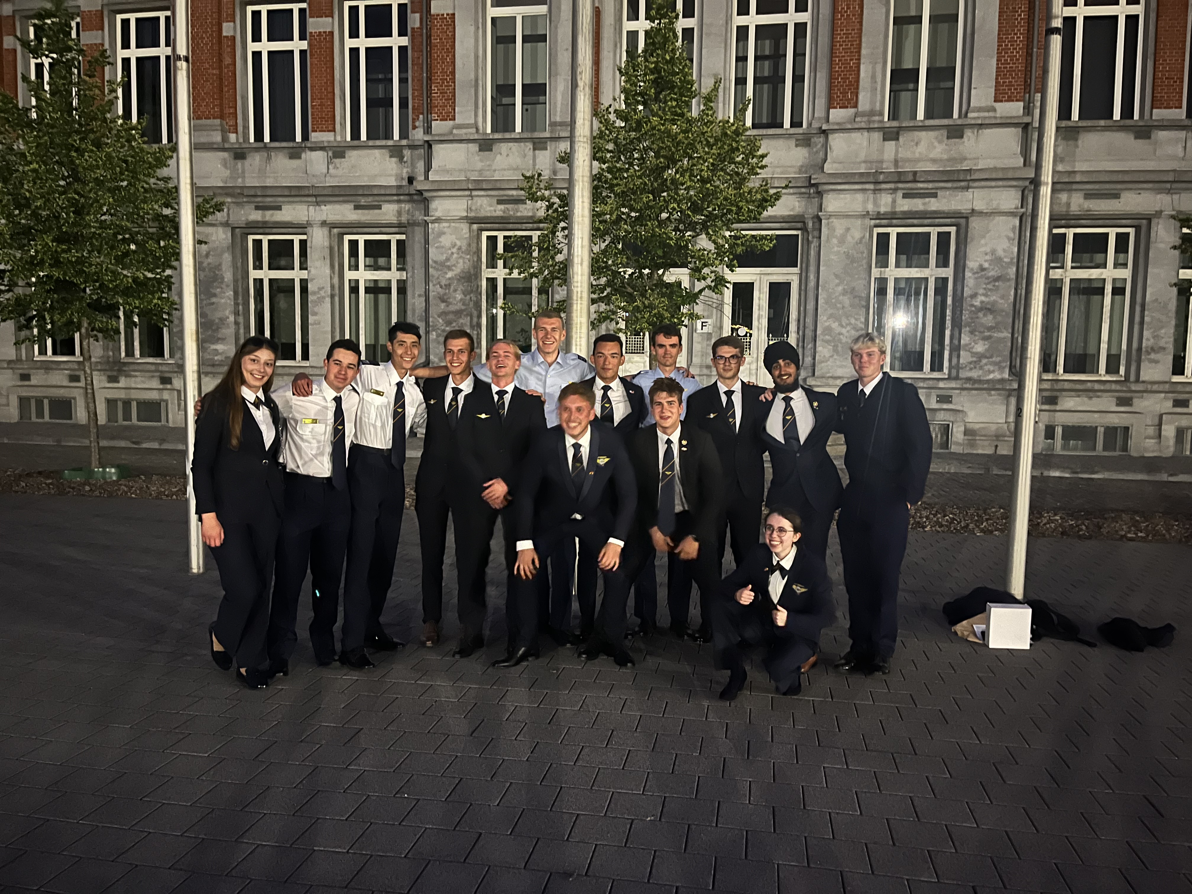 Cadets in formal wear before dinner