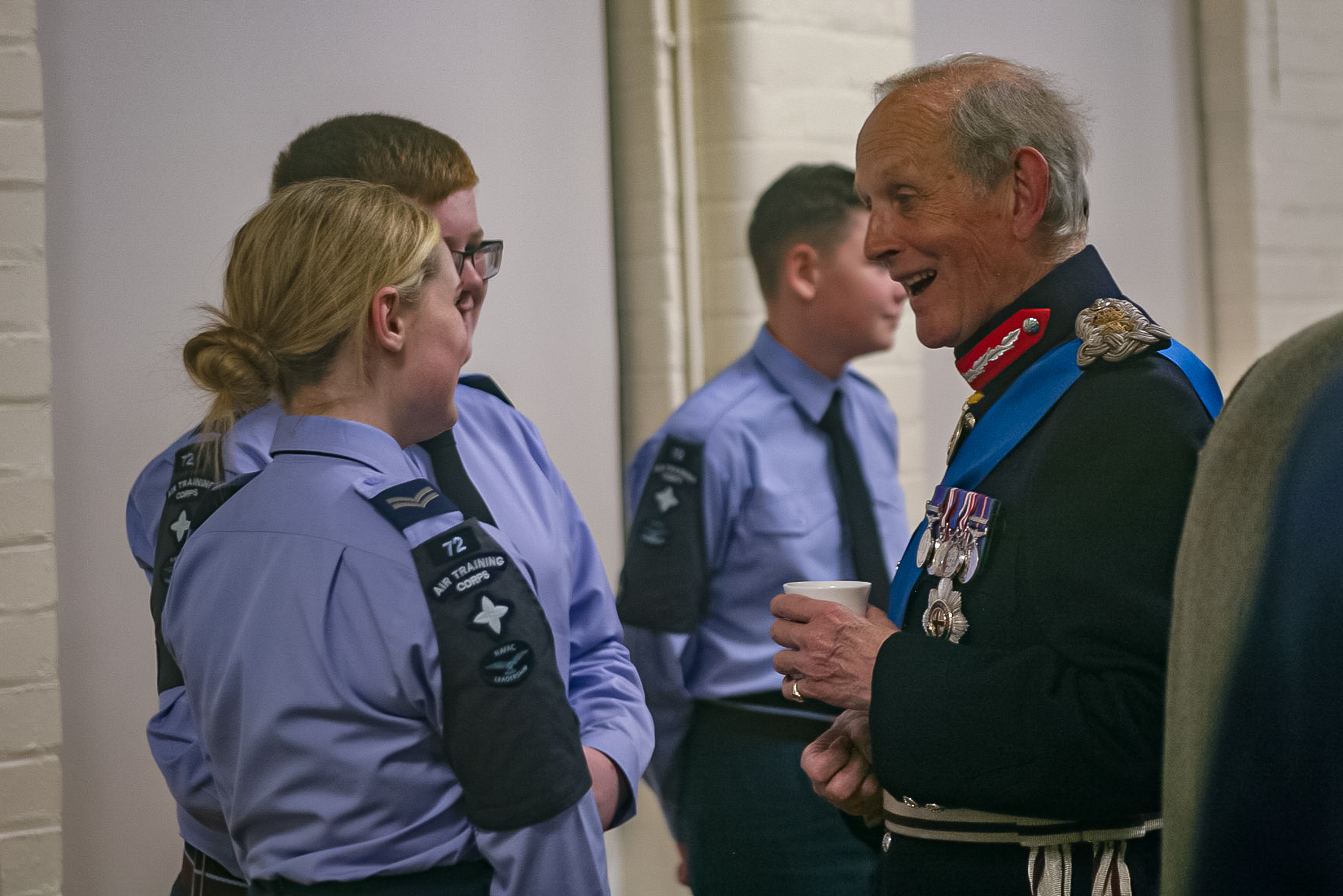 Cadets speak to the Lord Lieutenant