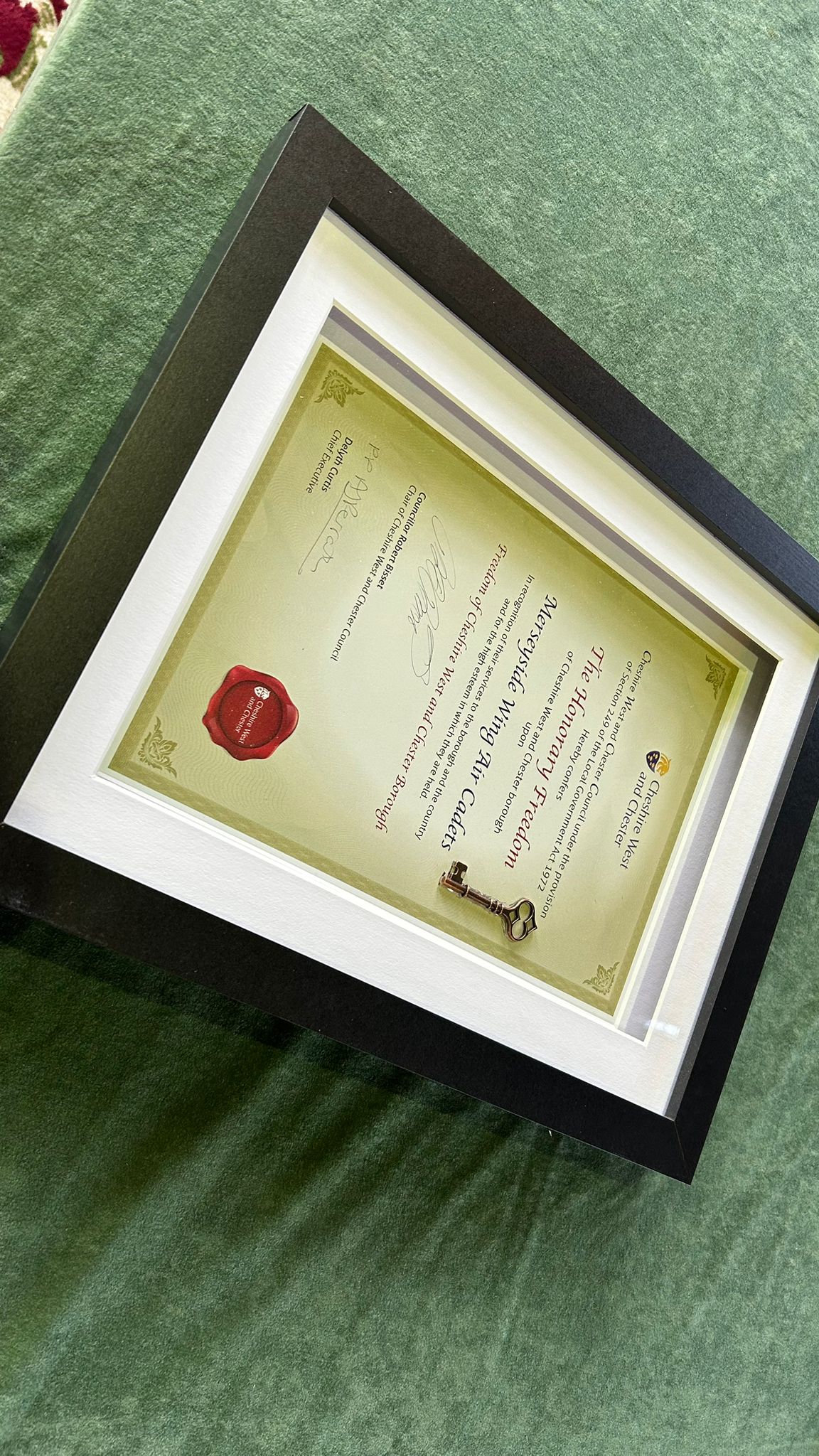 Freedom of the Borough Certificate
