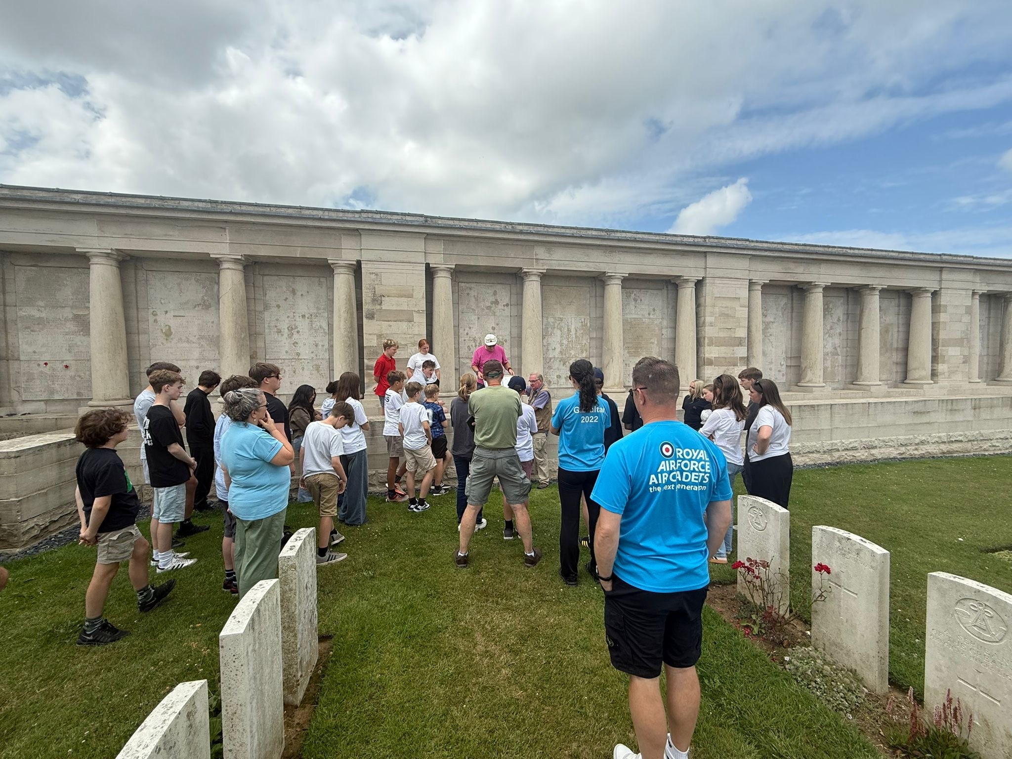 Cadet visiting a cemetary