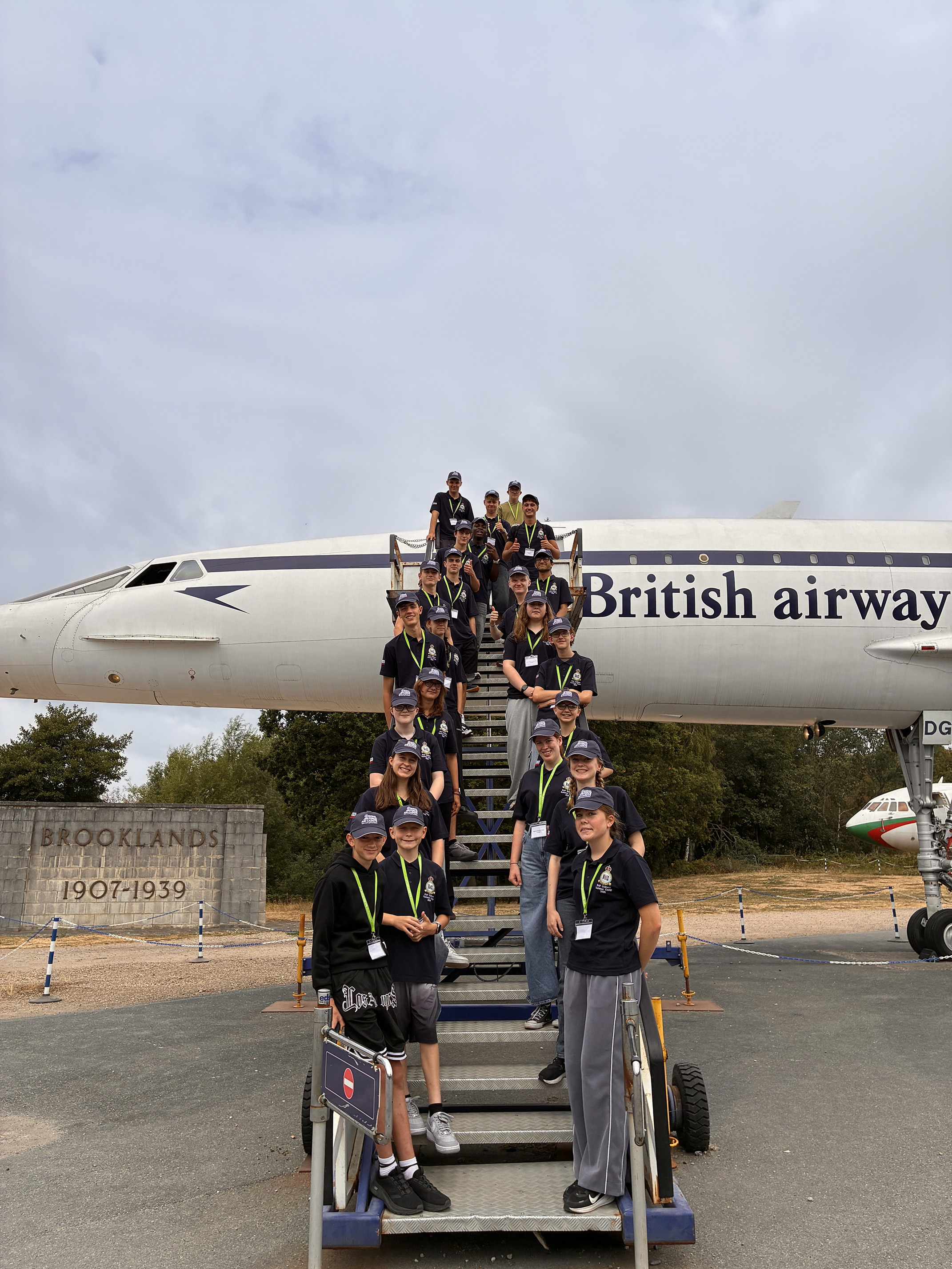 cadets on the steps to concorde