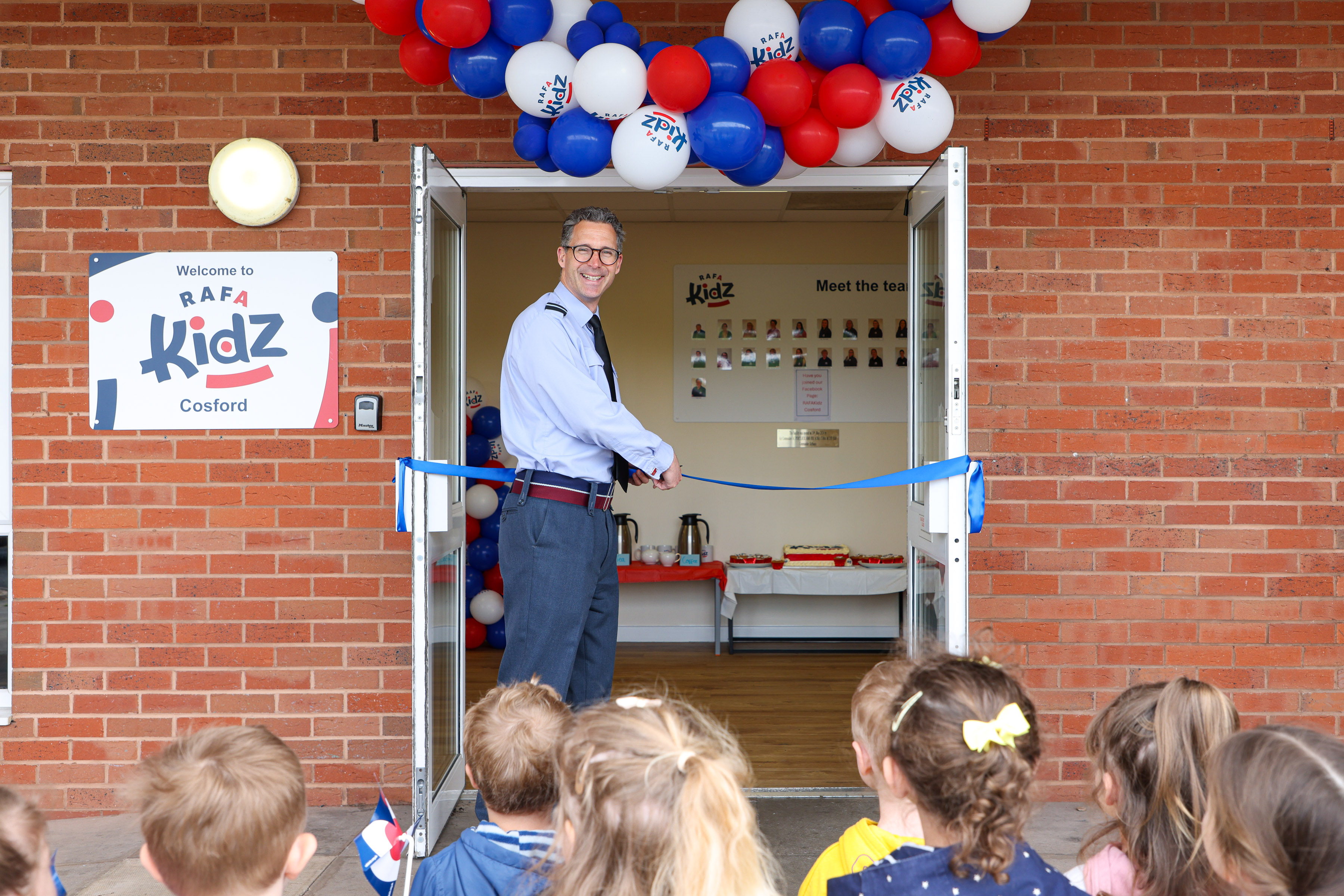 Air Commodore Portlock opening RAFAKidz Nursery at RAF Cosford