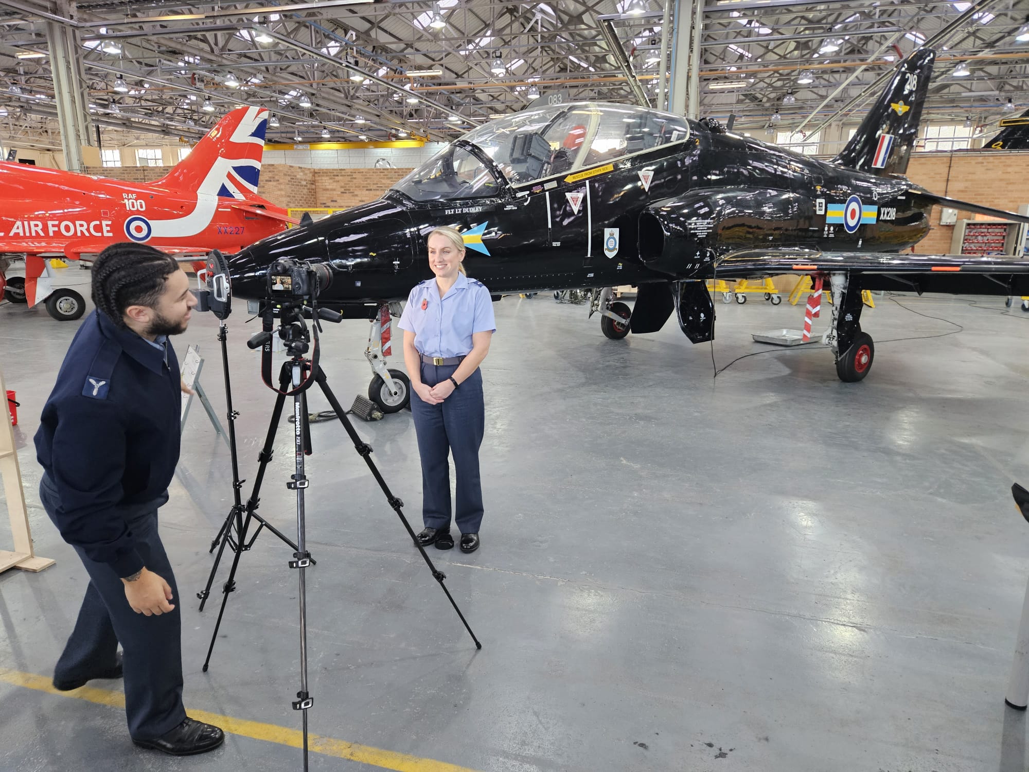 RAF Photographer doing final checks before filming 