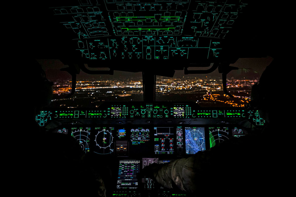 A400M Night Time Cockpit Image