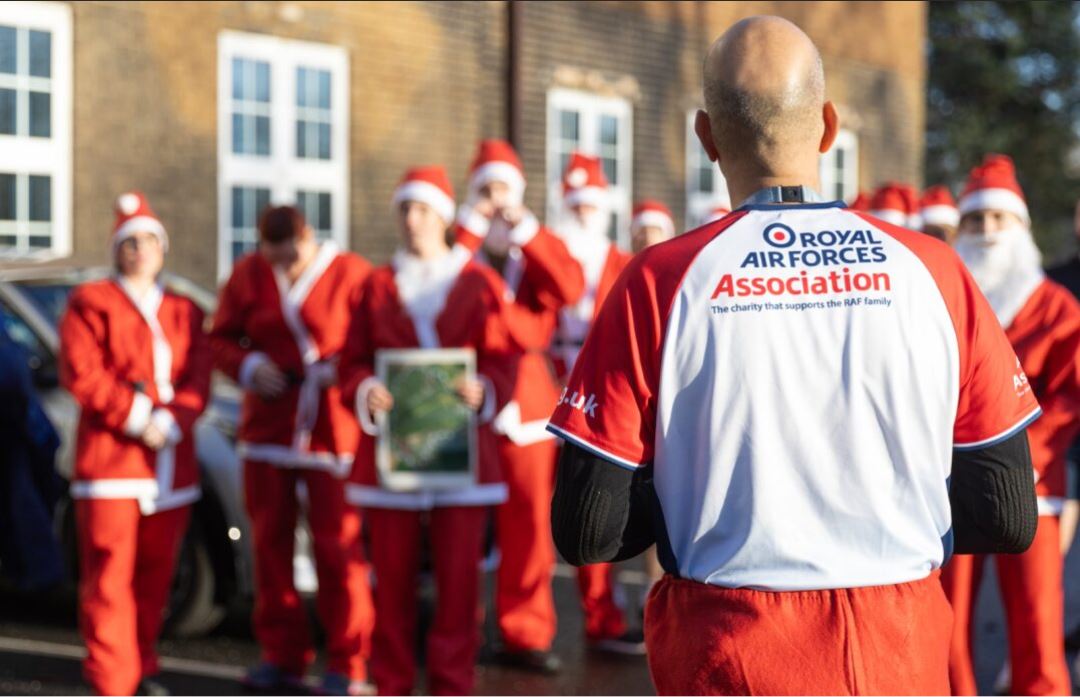 Santas Warming Up at the Start