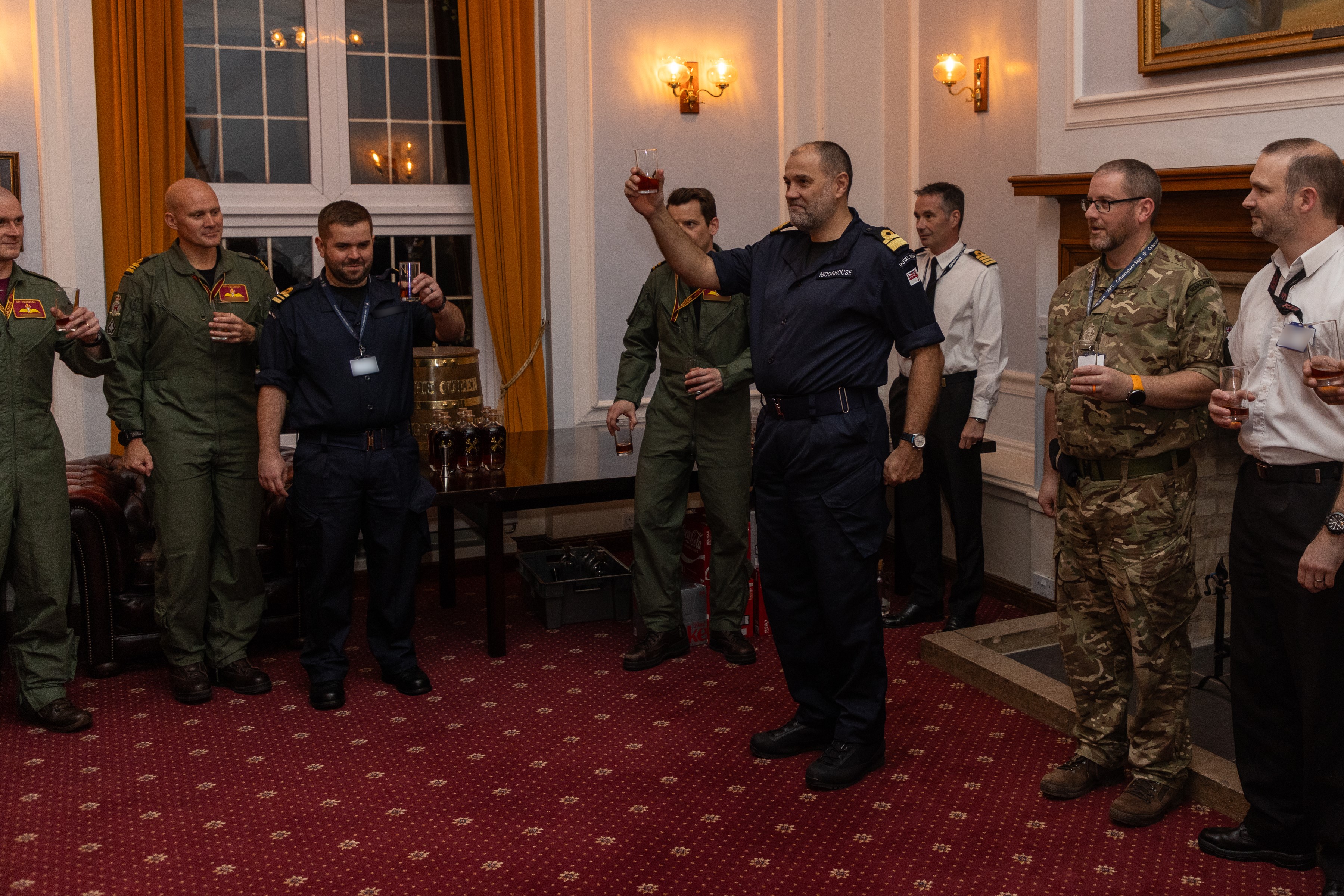Rear Admiral Stephen Moorhouse, Director of Force Generation at Navy Command toasts the room