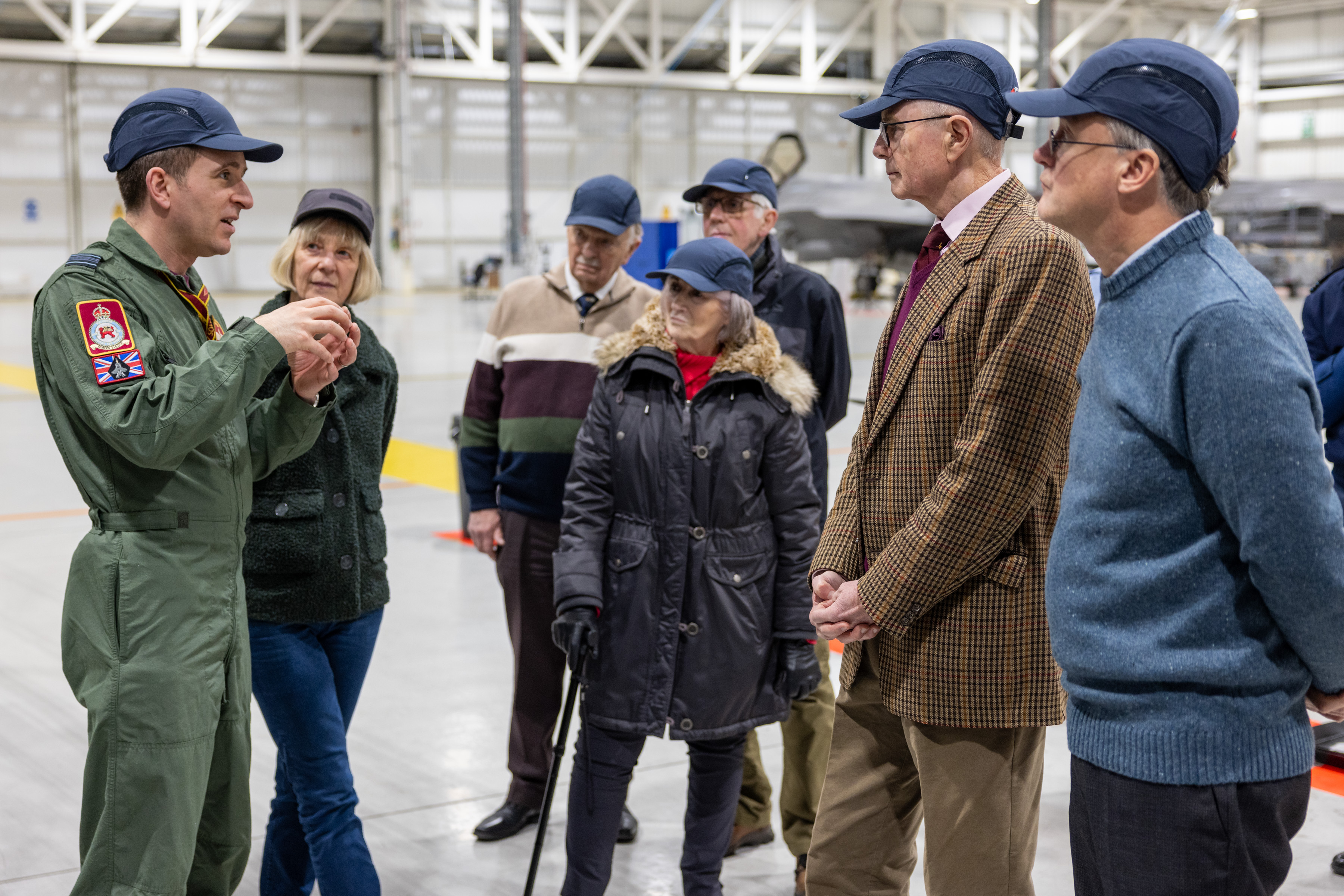 International Bomber Command Centre visitors getting briefed by a member of 207 Sqn