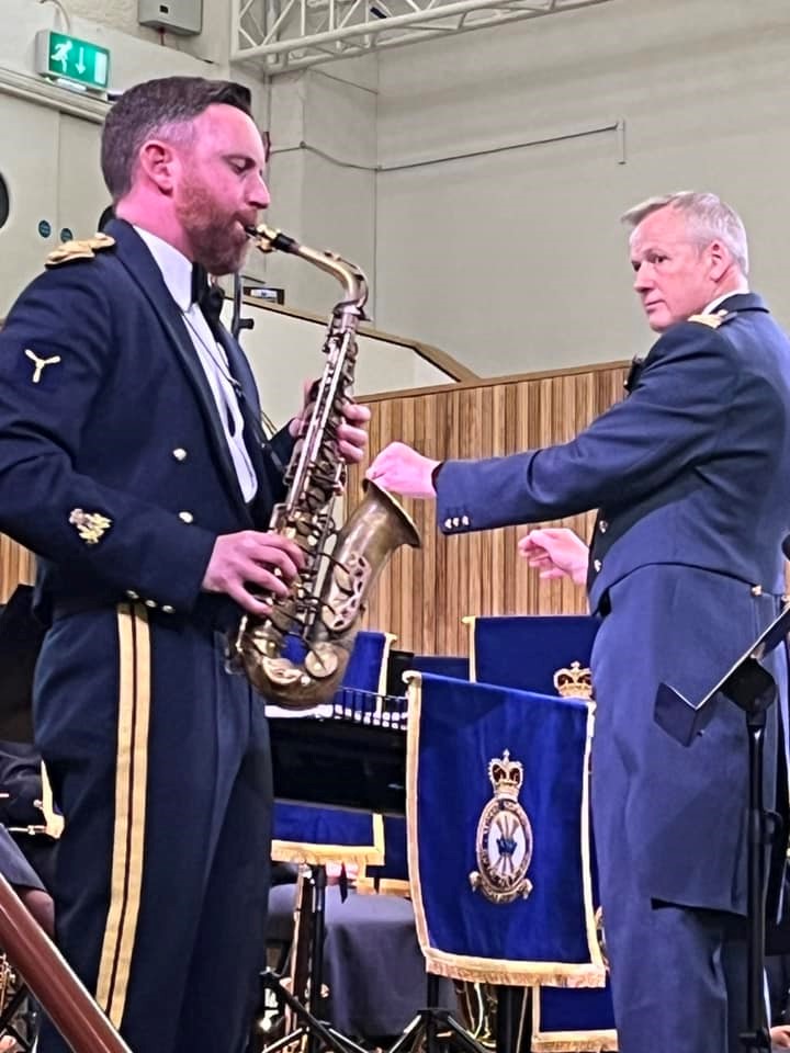 Air Specialist (Class 1) Griffiths winning joint first prize in the RAF Music soloist competition,