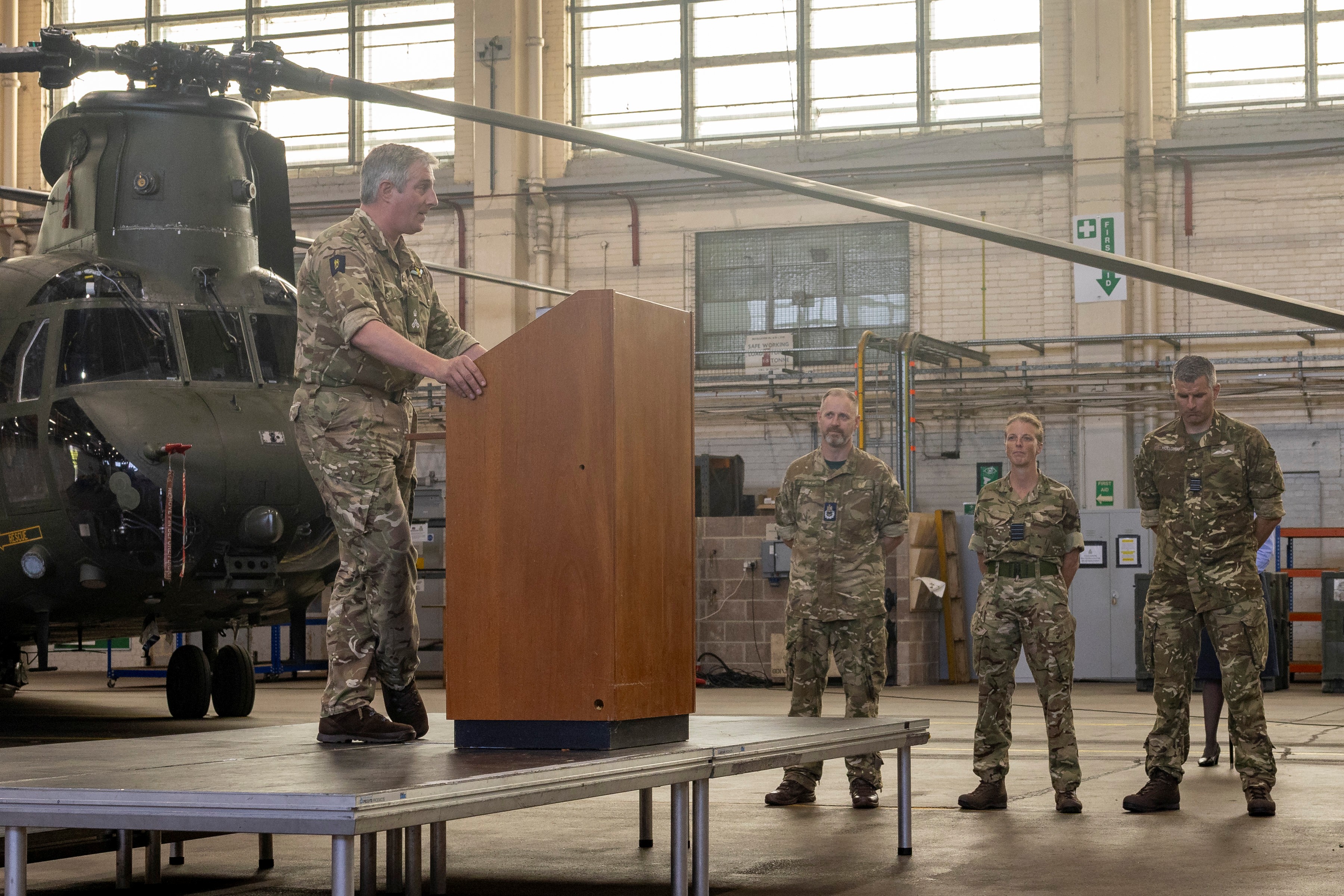 Chief of Staff of Joint Aviation Command addresses 27 Squadron personnel