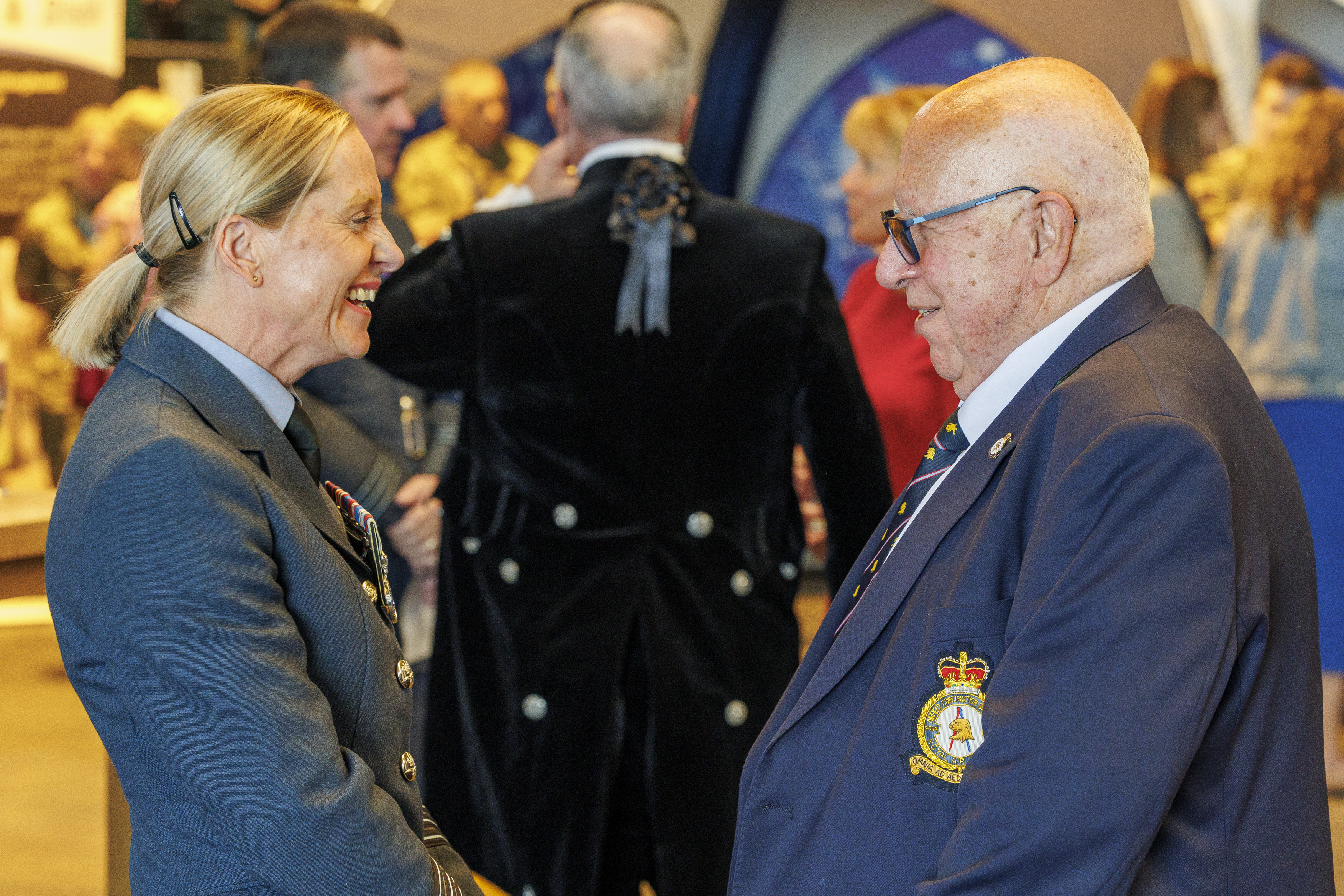 Station Command Wing Commander Nikki Duncan chatting with guest at Annual Formal Reception