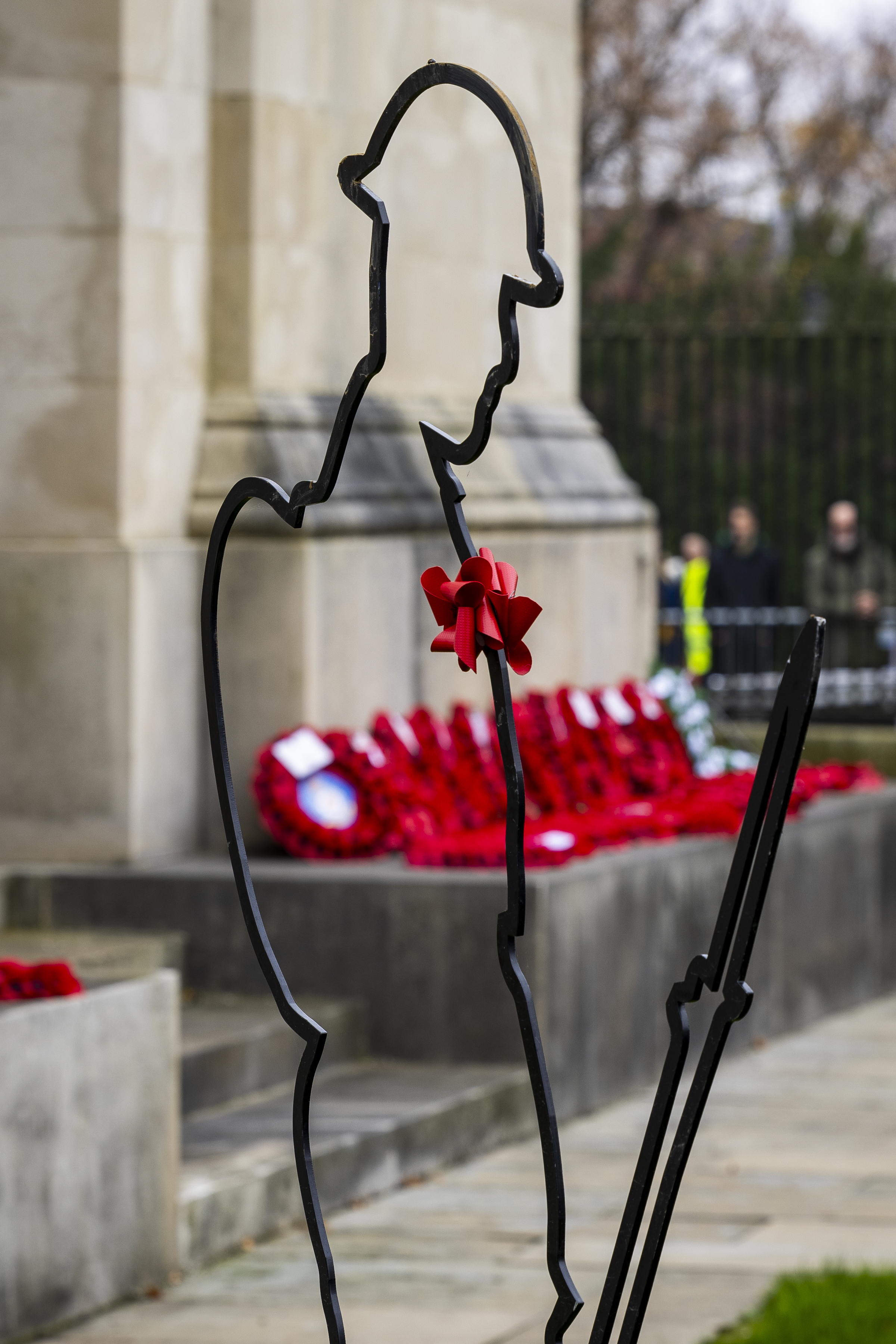 Lest We Forget Soldier silhouette at Leicester’s Remembrance Parade
