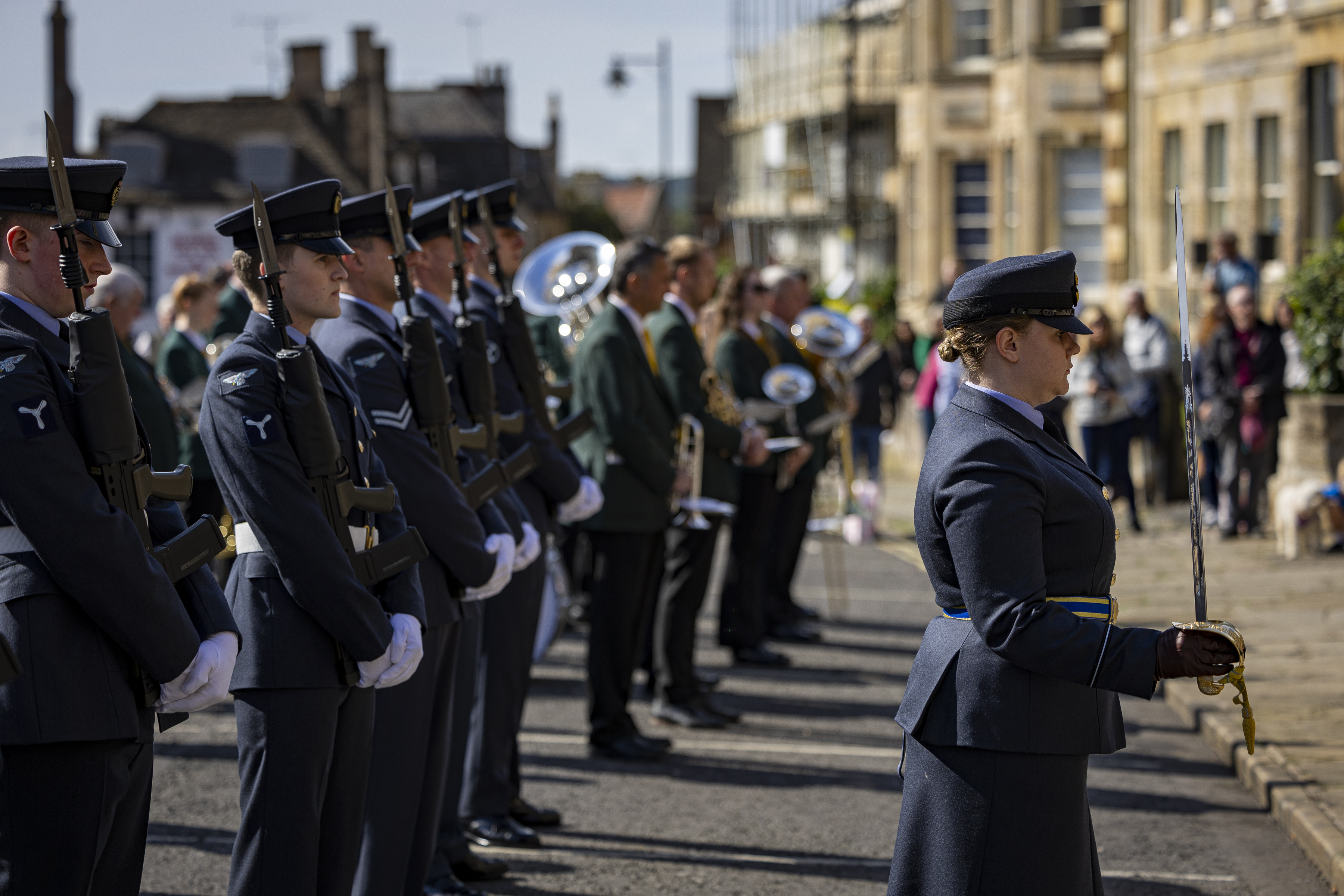 Personnel from RAF Wittering paraded through Stamford to commemorate the Battle of Britain