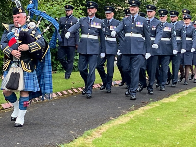 Personnel parading.