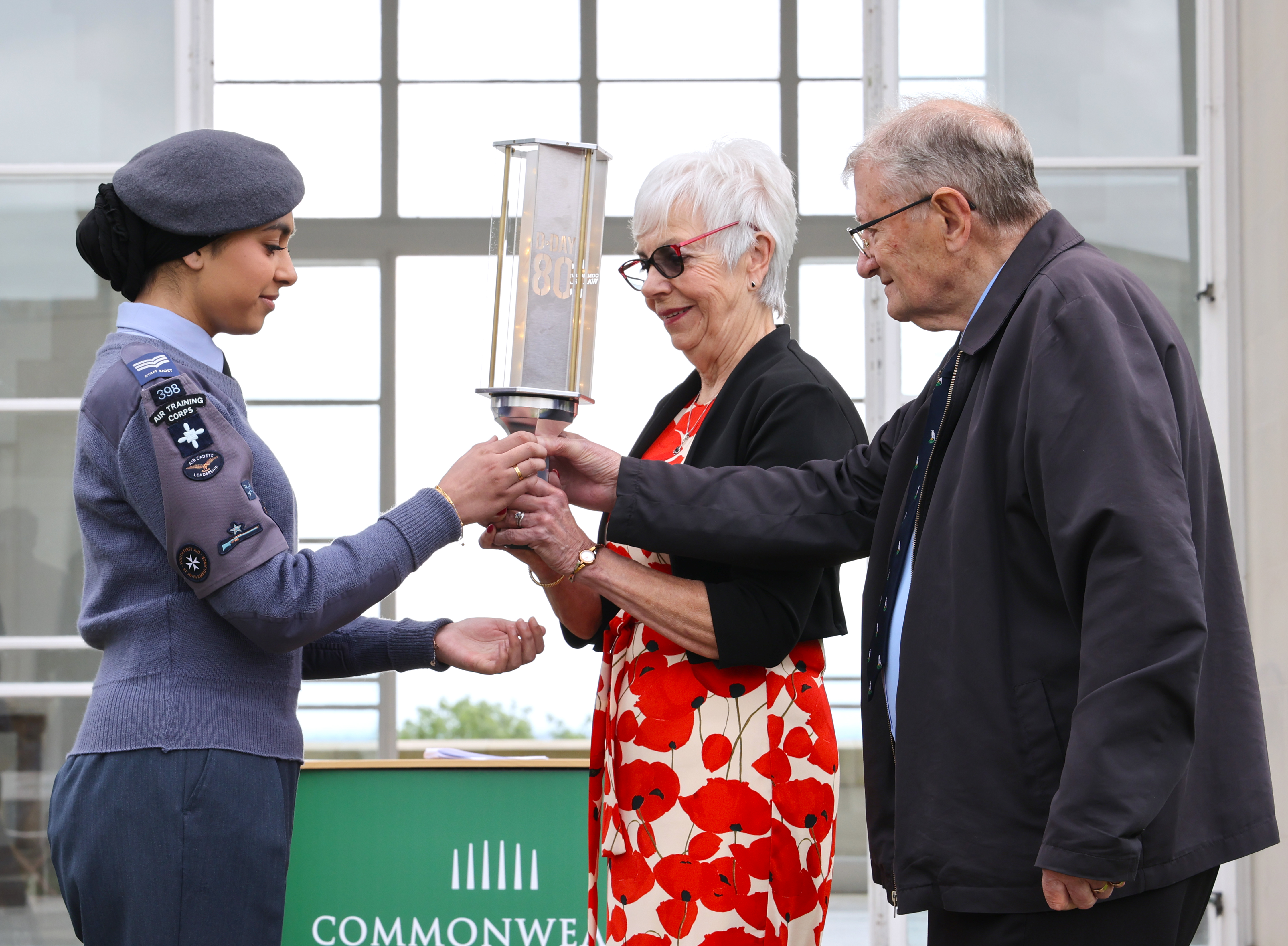 The CWGC's Torch being handed over to RAF Air Cadets