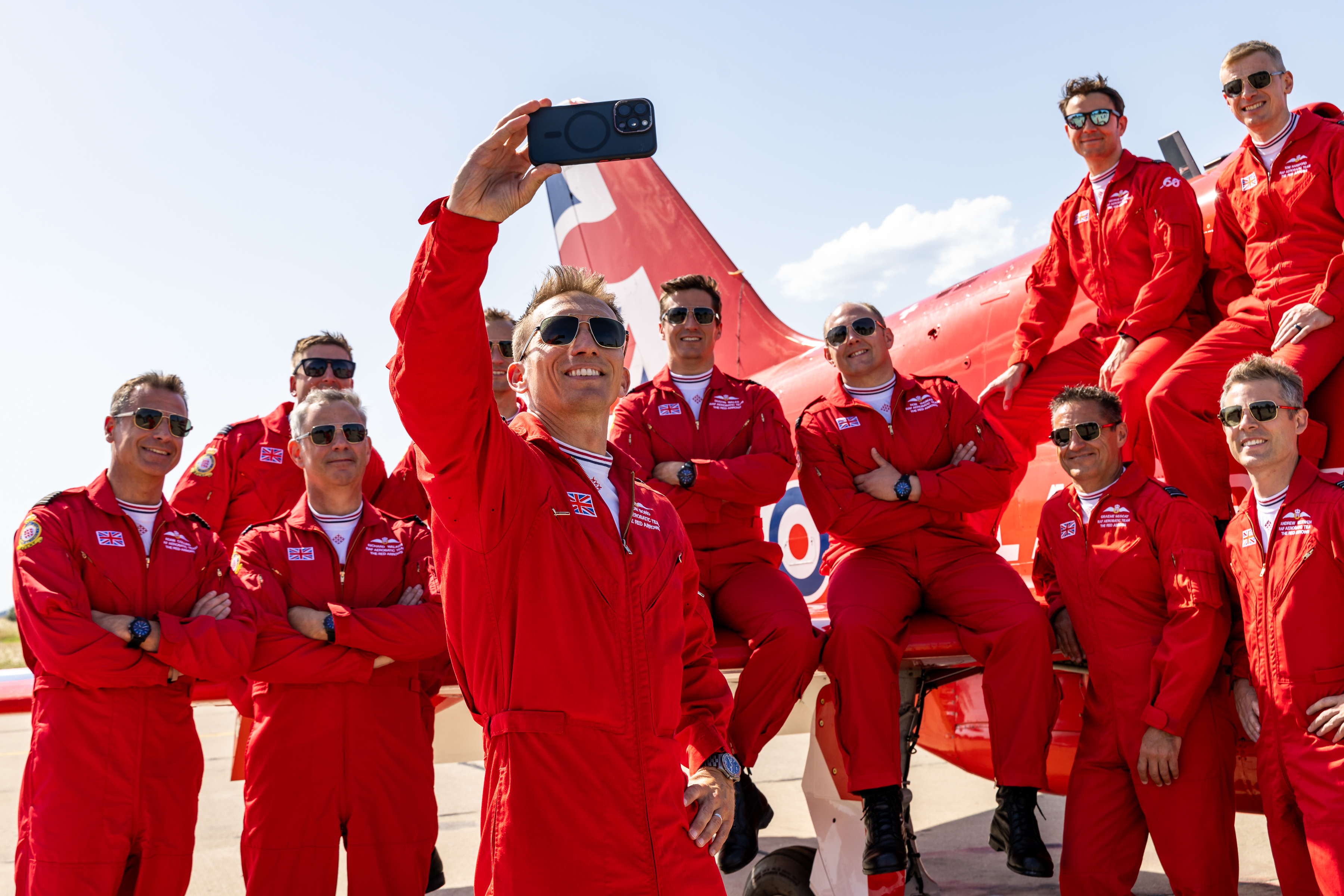 The 2025 display pilots take a selfie following PDA.
