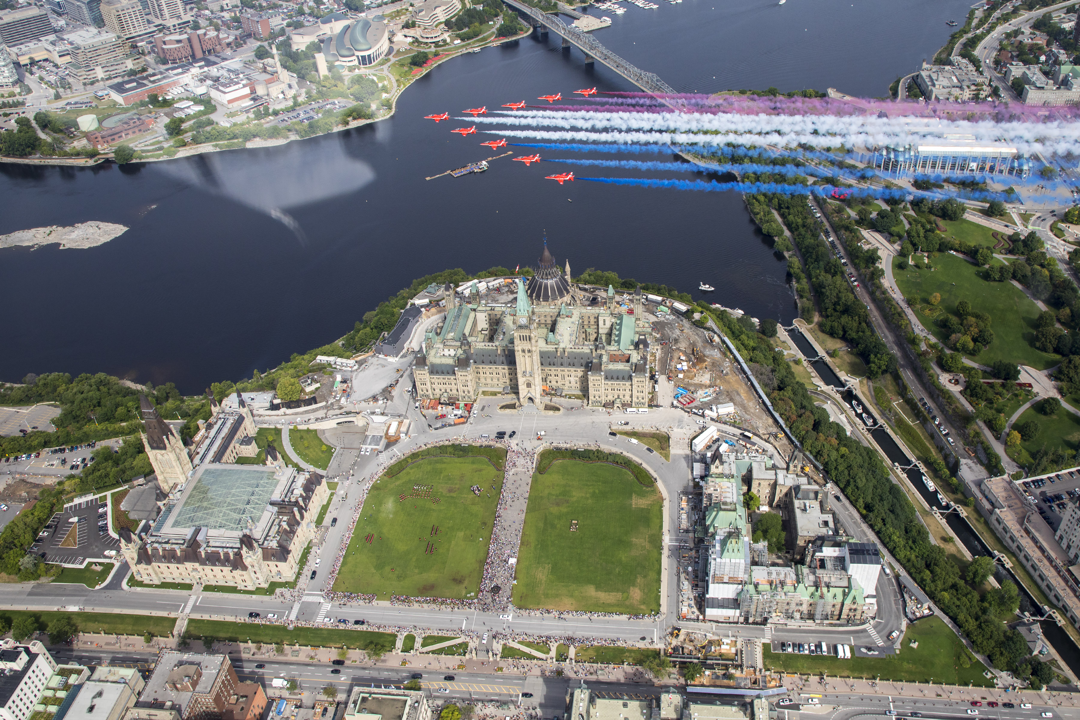 A flypast of Ottawa in 2019.