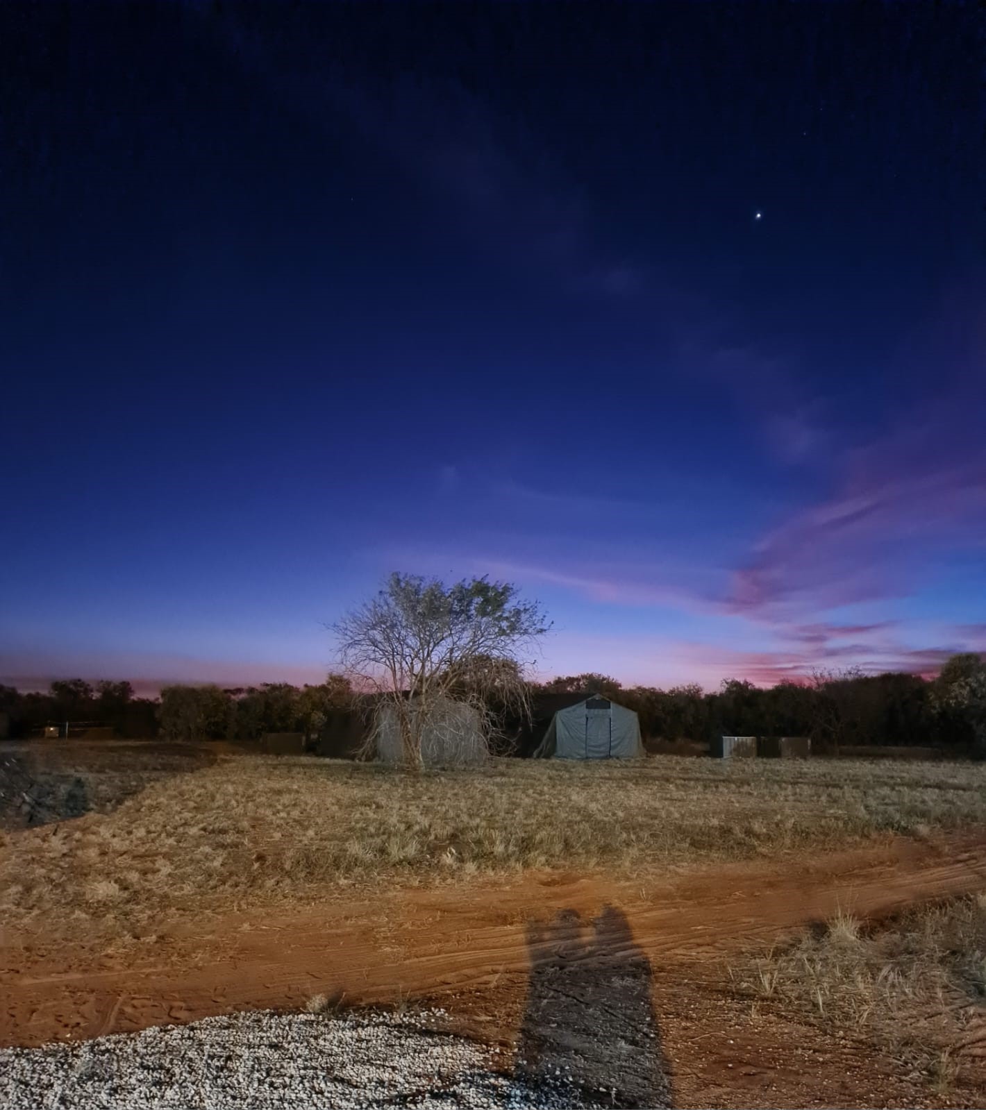 Night time view of the mobile catering tents