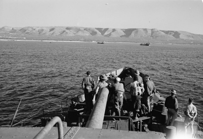 The view from a ship approaching the coast of Sicily