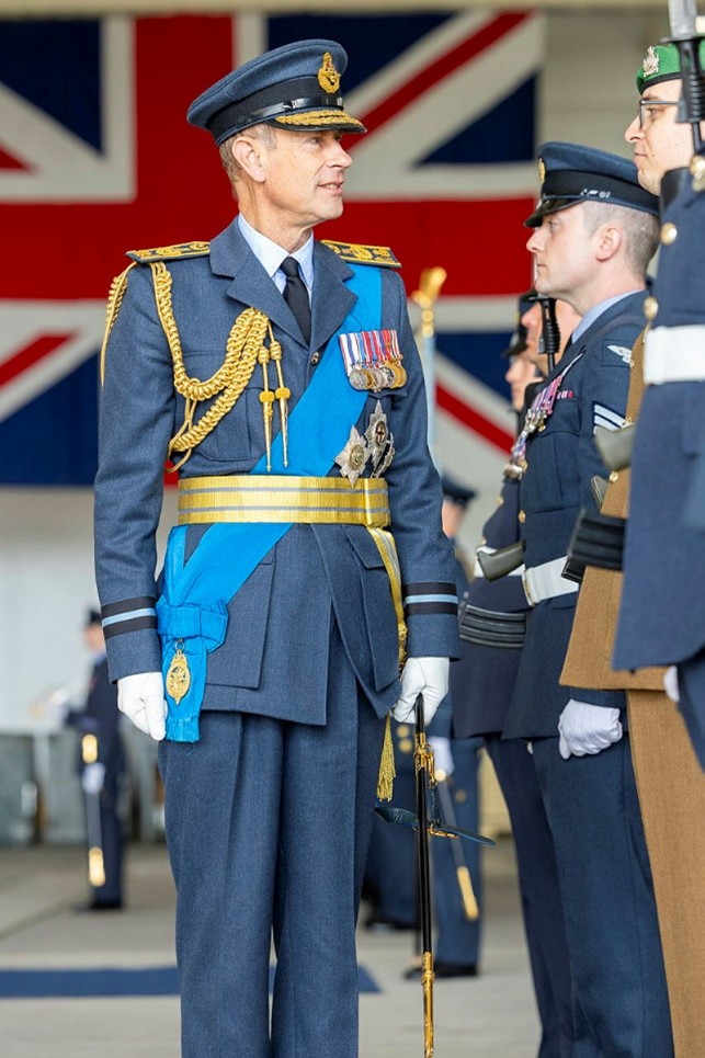 HRH The Duke of Edinburgh, talks to members of XIII Squadron. HRH The Duke of Edinburgh, RAF Waddington’s Honorary Air Commodore, inspecting the parade celebrating the retirement of MQ-9A Reaper operations. 